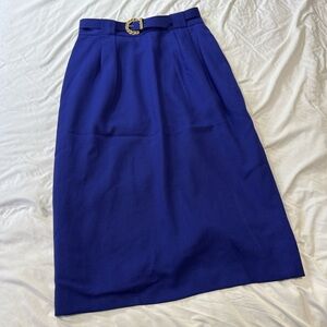Evan Picone Vintage 90s Royal Blue Pencil Skirt